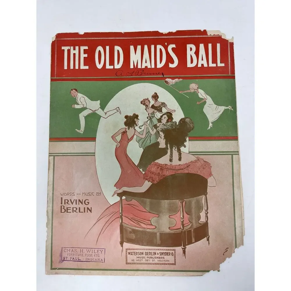 1913 The‎ Old Maids Ball Sheet Music Irving Berlin
